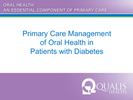 Primary Care Management of Oral Health in Patients with Diabetes