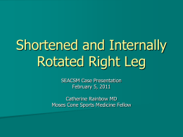 Shortened and Internally Rotated Right Leg
