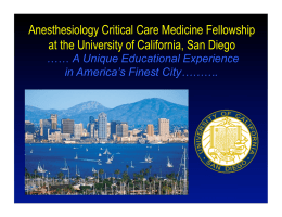 Fellowship - UC San Diego Department of Anesthesiology