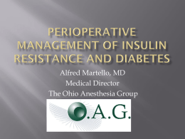 Perioperative Management of Insulin Resistance and Diabetes