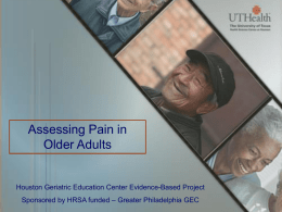 Assessing Pain in Older Adults Powerpoint