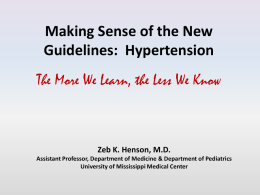 Hypertension Guideline Update