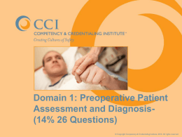 Chapter (Domain) 1-Preoperative Patient Assessment and