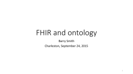 FHIR and ontology - National Center for Ontological Research