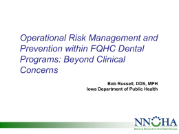 Operational Risk Management and Prevention in FQHC Dental