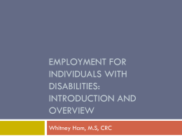 Employment for Individuals with Disabilities