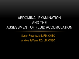 Assessment of fluid accumulation - Dietitians in Nutrition Support