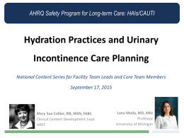 Hydration Practices and Urinary Incontinence