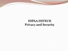 Information Privacy and Security - Center for Correctional Health