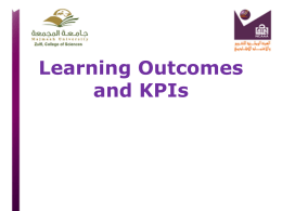 Presentation from Work-Shop About Learning outcomes and KPI`s