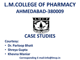 Case Studies For B.Pharm. Sem V students
