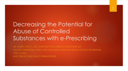 Electronic Prescribing of Controlled Substances
