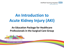Sheffield Hospital Surgical Care Guidelines for AKI