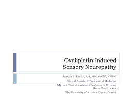 Oxaliplatin Induced Sensory Neuropathy