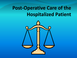 Post-Operative Care II