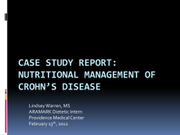 Case Study Report: Nutritional Management of Crohn*s Disease