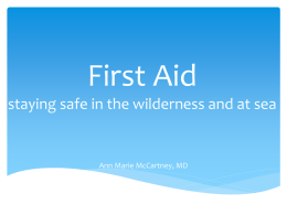 First Aid staying safe in the wilderness and at sea