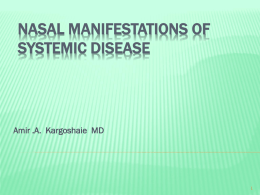 Nasal Manifestations of Systemic Disease