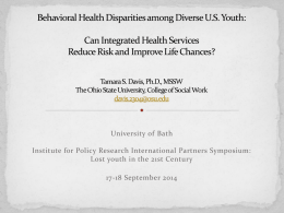 Behavioural health disparities among diverse US youth: can
