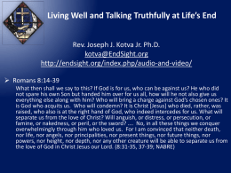 Living Well and Talking Truthfully at Life`s End — Walnut Hill