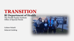 Transition Presentation bu the RI Department of Health