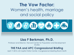 The Vow Factor - Population Association of America