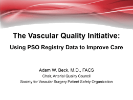 The Vascular Quality Initiative: Using PSO Registry Data to Improve