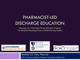 Pharmacist-led Discharge Education