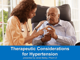 Therapeutic Considerations for Hypertension