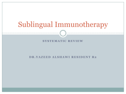 Dr. Yazeed Ali AlShawi R2 Sublingual Immunotherapy