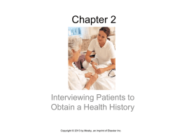 Chapter 2 interviewing to obtain a health history student