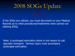 2008 SOGs Update - Sugar Creek Ambulance Service