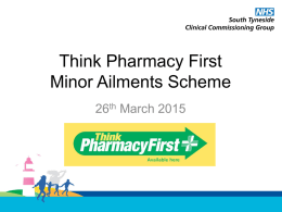 Think Pharmacy First Common Ailments Scheme