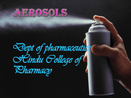 aerosols - Hindu College Of Pharmacy
