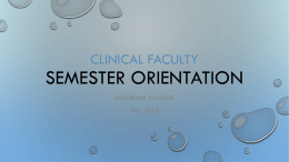 Clinical Faculty Orientaiton