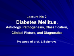 Classification of Diabetes Mellitus