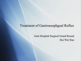 Treatment of Gastroesophageal Reflux