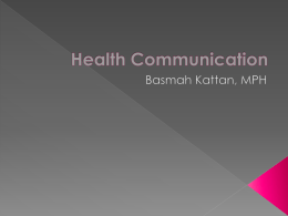 Effective Health Communication*Not Just for Physicians