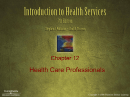 Chapter 12 Health Care Professionals