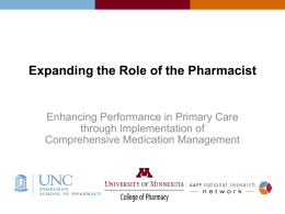 Expanding the Role of the Pharmacist