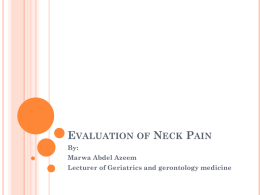 Evaluation of Neck Pain