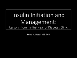 Insulin: Initiation and Management