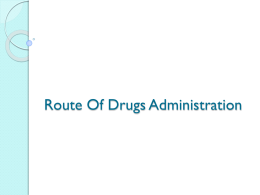 Route Of Drugs Administration
