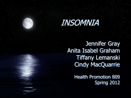 Insomnia - Tiffany Lemanski Introduction