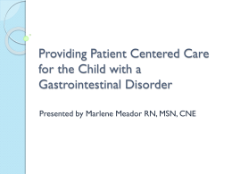 Nursing Care of the Child with a Gastrointestinal Disorder