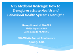 NYS Medicaid Redesign: How to Transform a State Health