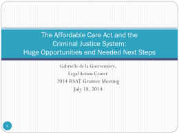 The Affordable Care Act and the Criminal Justice System