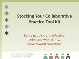 Stocking your collaborative practice tool kit