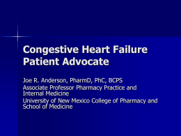 Congestive Heart Failure Patient Advocate