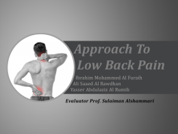 Approach to a patient with Back Painx2015-10-22 08